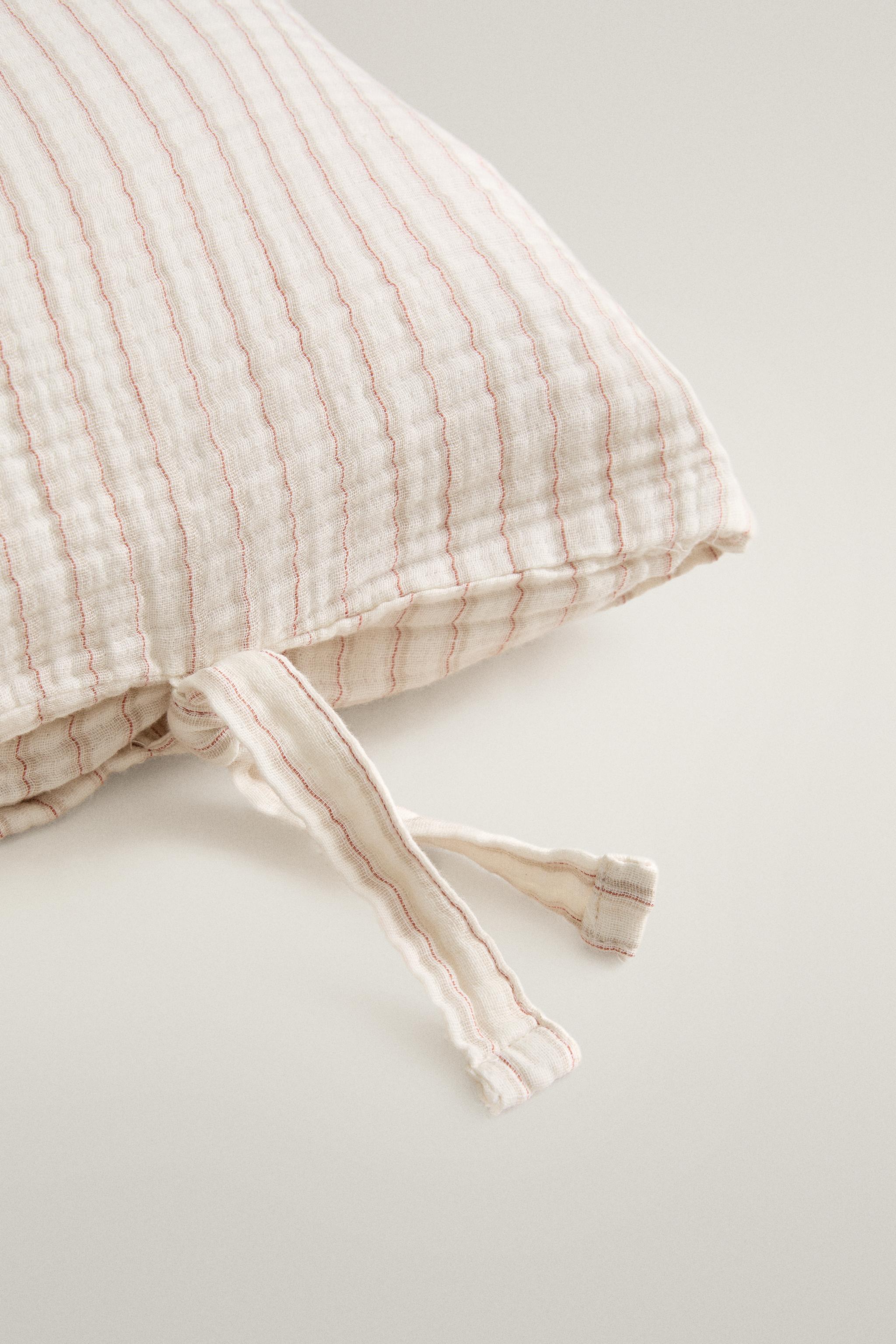KIDS' STRIPED COTTON CHIFFON PILLOWCASE